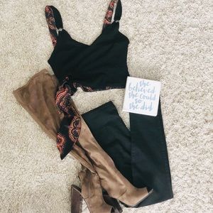 New! Free People Black Crop Top Small